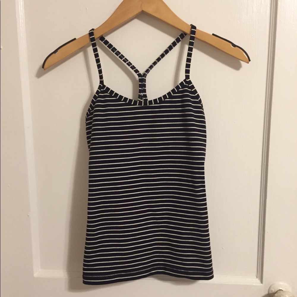 Lululemon Power Y Tank Top striped size 4 *NWOT*